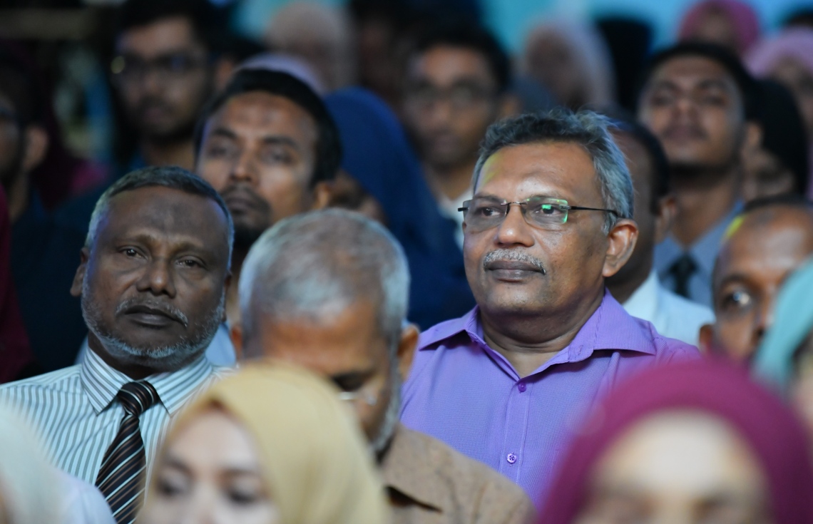 މާލެ: ސެޕްޓެމްބަރު 12، 2019: ސާނަވީ އިމްތިހާންގައި ބައިވެރިވެ ވަނަތައް ހޯދި ދަރިވަރުންނަށް އިނާމު ދިނުމަށް ދަރުބާރުގޭގައި ބޭއްވި ރަސްމިއްޔާތުގެ ތެރެއިން.---ފޮޓޯ: ހުސައިން ވަހީދު /މިހާރު