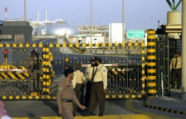 The Saudi Aramco facility at Abqaiq, seen here after an abortive attack by Al-Qaeda in 2006, hosts the world's biggest oil processing plant. PHOTO: AFP