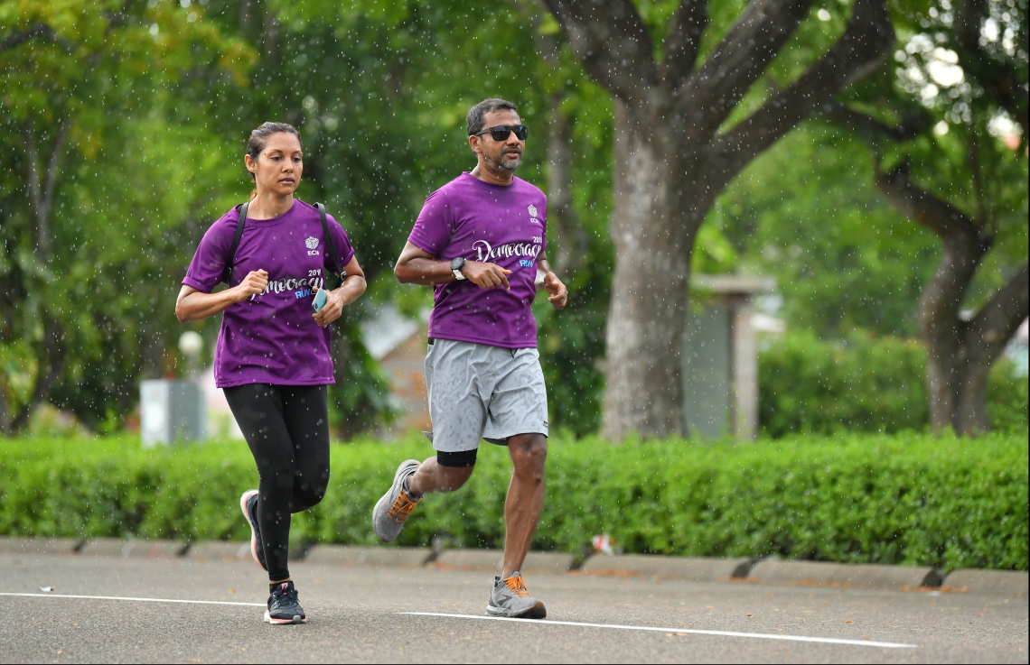 ހުޅުމާލެ: ސެޕްޓެމްބަރު 14، 2019: ބައިނަލްއަގުވާމީ ޑިމޮކްރަސީ ދުވަސް ފާހަގަކުރުމުގެ ގޮތުން އިލެކްޝަންސް ކޮމިޝަނުން އިންތިޒާމުކޮށްގެން ބޭއްވި "ޑިމޮކްރަސީ ރަން 2019"ގެ ތެރެއިން.---ފޮޓޯ: ހުސައިން ވަހީދު /މިހާރު