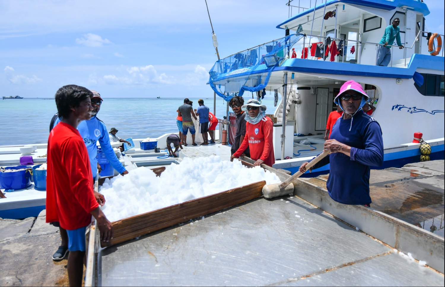 މަސްވެރިންގެ ދޯނިތަކަށް އައިސް ނަގަނީ--ފޮޓޯ:މިހާރު