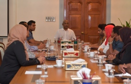 President Ibrahim Mohamed Solih presiding over an emergency session of the Cabinet following the tragic fire incident. The emergency Cabinet session was held at Mulee'aage, the Official Residence of the President, late Friday night. PHOTO: PRESIDENT'S OFFICE