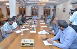 President Ibrahim Mohamed Solih meets with National Disaster Council to give directives to relocate chemical storages to safe and isolated locations away from residential areas following Friday's tragic fire incident. PHOTO: PRESIDENT'S OFFICE