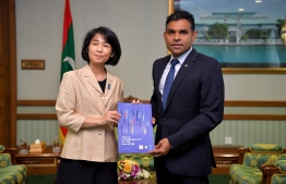 United Nations Development Programme's Resident Representative to Maldives, Akiko Fujii, paid a courtesy call on Vice President Faisal Naseem. PHOTO: PRESIDENT'S OFFICE