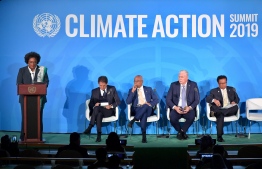 President Ibrahim Mohamed Solih has presents the Maldivian ‘Climate Smart Resilient Islands Initiative’ at the UN Climate Action Summit. PHOTO: PRESIDENT'S OFFICE