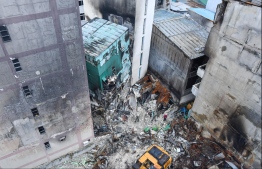 Ruins on Abadhah Fehi Magu following the tragic fire incident that ravaged the area on September 20. PHOTO: MIHAARU