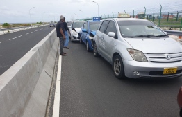 The three cars damaged during Tuesday's accident. PHOTO: MIHAARU