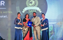 Airport Beach Hotel, owned and operated by the Hawks Pvt Ltd, wins the award for leading business hotel in Maldives. PHOTO: HAWKS PVT LTD