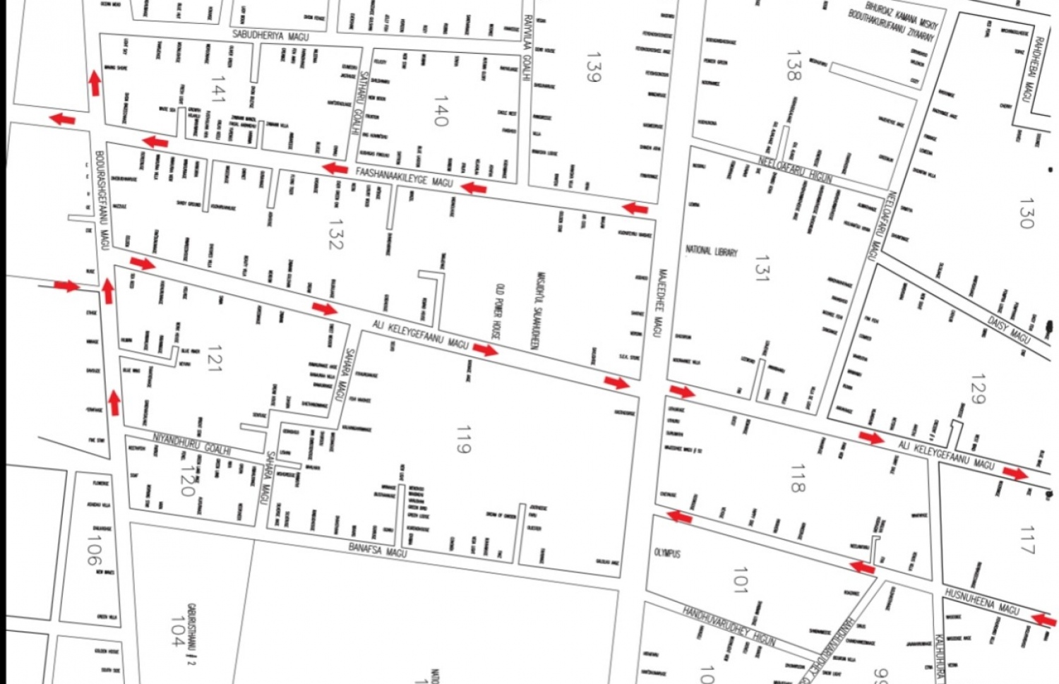 މާލޭގެ ބައެއް މަގުތަކުގެ ޓްރެފިކް ފްލޯއަށް ގެނައި ބަދަލުތައް.-- ފޮޓޯ: ސިޓީ ކައުންސިލް