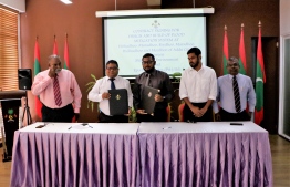 The signing ceremony of flood Mitigation Design and EIA Contract Signing between the ministry of environment and Epoch Associates. PHOTO: ENVIRONMENT MINISTRY