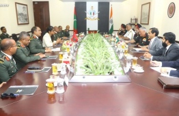 India's Chief of the Army Staff (COAS) General Bipin Rawat meets with top officials of Maldives National Defence Force (MNDF). PHOTO: MNDF