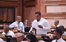 Nolhivarum member, MP Ahmed Nasheed Abdulla filed an emergency motion at the parliament over MDN's report. PHOTO: PARLIAMENT