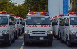 The ambulances distributed to health service providers in 26 islands. PHOTO: HEALTH MINISTRY