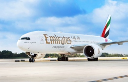 Emirates celebrates the arrival of its inaugural flight from Dubai International Airport (DXB) to Fort Lauderdale-Hollywood International Airport (FLL), marking the launch of their eleventh U.S. gateway on Thursday, Dec. 15, 2016, in Fort Lauderdale, Fla. (Jesus Aranguren/AP Images for Emirates Airline)
