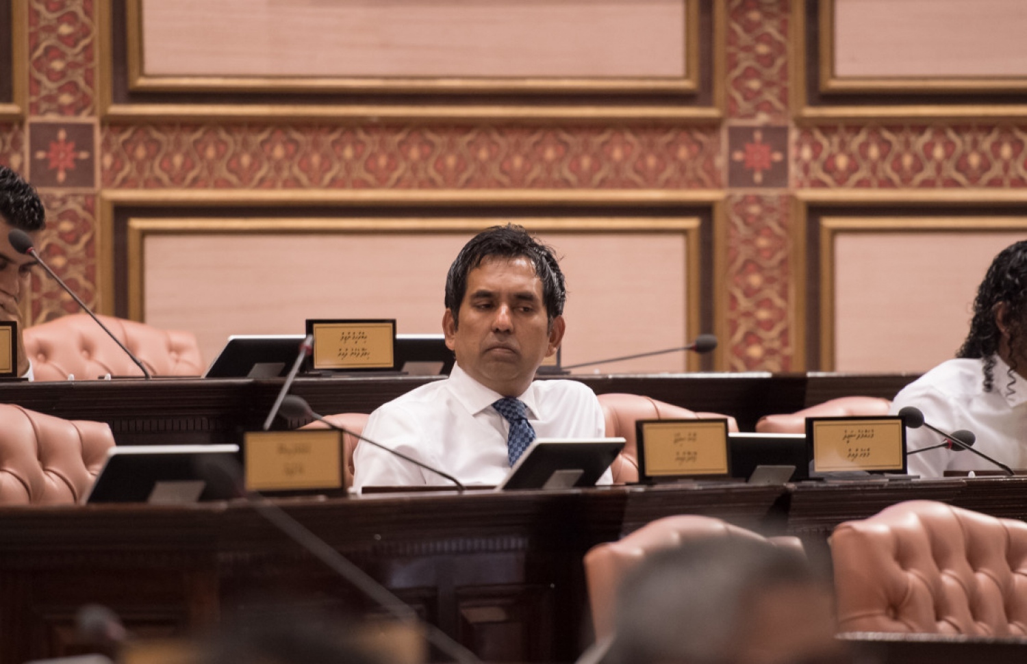 ރައްޔިތުންގެ މަޖިލިހުގެ އިއްޔެގެ ޖަލްސާގައި މާވަށު ދާއިރާގެ ޕީއެންސީގެ މެމްބަރު މުހައްމަދު ސައީދު. --- ފޮޓޯ: މަޖިލިސް