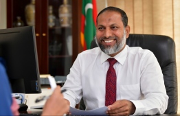 Minister of Home Affairs Imran Abdulla. He stated that the standard of salary and service charge must improve for the betterment of the tourism sector. PHOTO: NISHAN ALI/ MIHAARU