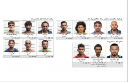 Suspects arrested over the drug trafficking incident aboard the Iranian vessel and local vessel "Heydhakuri". PHOTO: POLICE