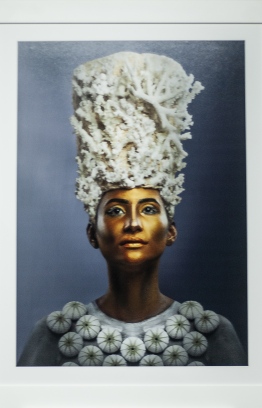 The model is adorned with a giant coral crown and urchin necklace. PHOTO: AHMED AIHAM / THE EDITION