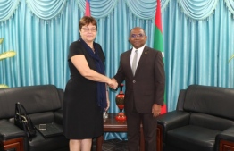 Ambassador of Cuba to the Maldives calls on Foreign Minister Abdulla Shahid. PHOTO: FOREIGN MIN