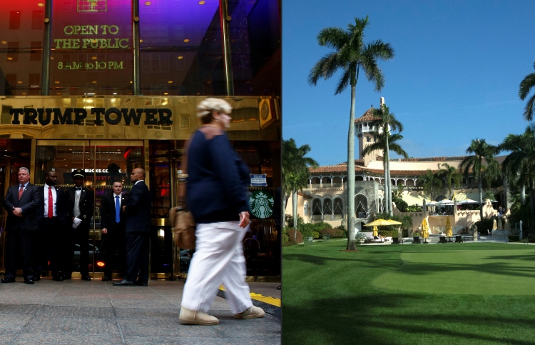 ޓްރަމްޕުގެ ދިރިއުޅުއްވުން ނިއު ޔޯކުން ފްލޮރިޑާ އަށް