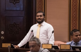 Ihavandhoo MP Mohamed Shifau submitted the bill seeking amendment of the Tertiary Education Act on behalf of the government-- Photo: Mihaaru
