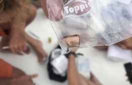 The ricochet bullet which struck a German tourist aboard a safari in Girifushi's vicinity on November 6, 2019. PHOTO: MIHAARU FILES