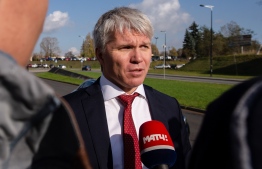 Russian Sport Minister Pavel Kolobkov gives an interview on the sidelines of a conference of the World Anti-Doping Agency (WADA) in Katowice, Poland, on November 6, 2019. - Russia's anti-doping tzar Yuri Ganus blasted the "irresponsible and destructive actions" of Moscow authorities he accuses of doctoring key data handed over to the World Anti-Doping Agency. Ganus told delegates at WADA's world conference in Katowice that the anti-doping agency RUSADA he heads had become "a hostage to the crisis" triggered by the falsified information. (Photo by Irek DOROZANSKI / AFP)