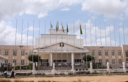 A picture taken on November 6, 2019 shows the Government Palace during a Council of Ministers in Bissau. - West African leaders on October 3 reiterated their support for Guinea-Bissau's Aristide Gomes, sacked as prime minister by the country's interim president three weeks ahead of a presidential election. (Photo by - / AFP)