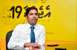 MDP Vice President Mohamed Shifaz at a press conference held in November, 2019. PHOTO / MIHAARU