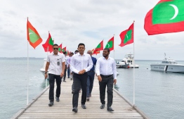 Vice President Faisal Naseem during his visit to Haa Alifu Atoll and Haa Dhaalu Atoll. PHOTO: PRESIDENT'S OFFICE