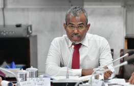 Attorney General (AG) Ibrahim Riffath at a Parliament Committee meeting. PHOTO: MIHAARU