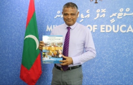 The Minister of Higher Education Dr Ibrahim Hassan during the ceremony to launch the Maldives Education Sector Analysis (ESA) 2019 and Maldives Education Sector Plan (ESP). PHOTO: MINISTRY OF EDUCATION
