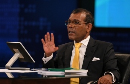 Speaker of Parliament Mohamed Nasheed pictured during the 'Ask Speaker' programme broadcast by PSM on December 7, 2019. PHOTO/MAJILIS