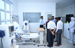 Vice President Faisal Naseem seen at the inauguration of the Dialysis Centre. PHOTO: MINISTRY OF HEALTH