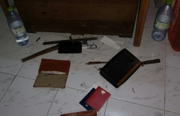A photograph of the interior of the elderly couple's house in Gahdhoo, Gaaf Dhaalu Atoll. PHOTO: MALDIVES POLICE SERVICE