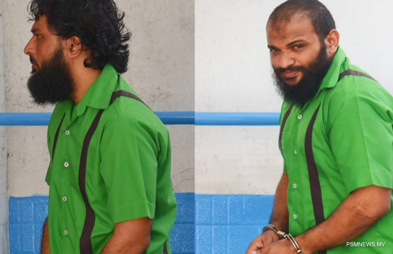 އިސްހާގު (ވ) އާއި އަފީފް ހައްޔަރުކޮށް ކޯޓަށް ހާޒިރުކުރަނީ. --ފޮޓޯ/ޕީއެސްއެމް