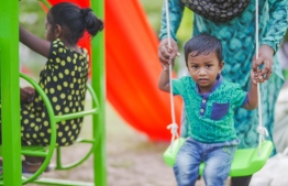 Children playing at the children's park in Kihaadhoo, Baa Atoll. PHOTO: BANK OF MALDIVES
