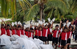 Nalafehi Meedhoo often includes young children in their cleanup programmes as they believe this way, the next generation would be inspired to love and maintain the environment. PHOTO: FACEBOOK / NALAFEHI MEEDHOO