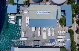 Aerial view of the Al Shaali Marine boatyard. PHOTO: AHMED MAANIS / BRANDS OF MALDIVES