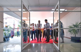 President Ibrahim Mohamed Solih inaugurating the Dr N.D. Abdulla Abdul Hakeem Ophthalmology Centre. PHOTO: HUSSAIN WAHEED/ MIHAARU