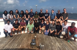 Members of the survey team conducting the marine expedition across Maldives. PHOTO: MINISTRY OF FISHERIES, MARINE RESOURCES AND AGRICULTURE.
