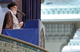 A handout picture provided by the office of Iran's Supreme Leader Ayatollah Ali Khamenei on January 17, 2020 shows him delivering a sermon to the crowd during friday prayers in the capital Tehran. - Iran said on September 20, 2020, that its arch-foe the United States was "isolated" after a US unilateral declaration that UN sanctions are back in force against the Islamic republic was dismissed by other major powers. (Photo by HO / KHAMENEI.IR / AFP) /