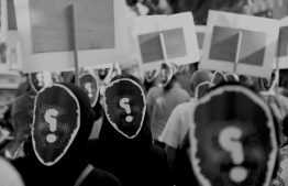 Suvaalu March, organised by family and friends of missing journalist Ahmed Rilwan, demanding a fair investigation into his disappearance. PHOTO: MIHAARU