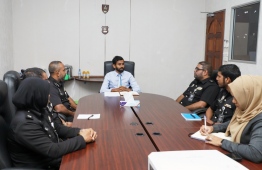 A meeting of Maldives Correctional Service chaired by the Commissioner of Prisons. PHOTO: MCS