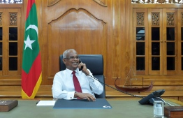 Commonwealth's Secreatary General Patricia Scotland on a telephone conversation with President Ibrahim Mohamed Solih informing him of the decision to welcome Maldives back int the Commonwealth of Nations. PHOTO: PRESIDENT'S OFFICE