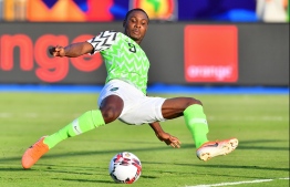 (FILES) In this file photo taken on July 6, 2019 Nigeria's forward Odion Ighalo attempts a shot during the 2019 Africa Cup of Nations (CAN) Round of 16 football match between Nigeria and Cameroon at the Alexandria Stadium in the Egyptian city. - Manchester United's late swoop for Nigerian international striker Odion Ighalo was the most striking move of a quiet transfer deadline day for Premier League clubs on Friday, January 31, 2020. (Photo by Giuseppe CACACE / AFP)