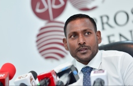 Prosecutor General Hussain Shameem during the press conference held Tuesday. PHOTO: AHMED AWSHAN / MIHAARU