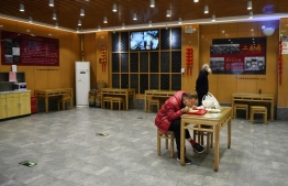 China's restaurants have taken a major hit because of the coronavirus outbreak. PHOTO: GREG BAKER/AFP