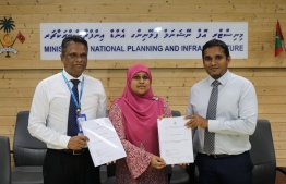 Ministry of National Planning and Infrastructure contracts MTCC to develop S.Hulhudhoo harbour on March 1, 2020. PHOTO/PLANNING MINISTRY