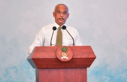 President Ibrahim Mohamed Solih speaks at ARC's 'Celebrating A Decade of Difference'. FILE PHOTO: AHMED AWSHAN ILYAS / MIHAARU