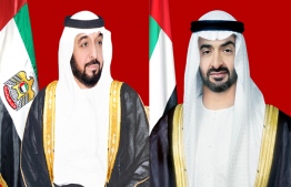 The evacuations were sacntioned by the United Arab Emirate (UAE)'s President Khalifa bin Zayed Al Nahyan and Crown prince of Abu Dhabi and the Deputy Supreme Commander of the UAE Armed Forces, Mohamed bin Zayed Al Nahyan (R). PHOTO: EMIRATES NEWS AGENCY (WAM)